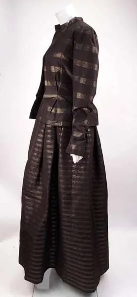 1980s Pauline Trigere Black and Gold Silk Faille Ballgown with Jacket