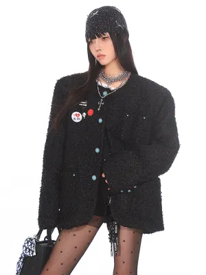 【24s Nov.】Loose Sparkle Tweed Jacket