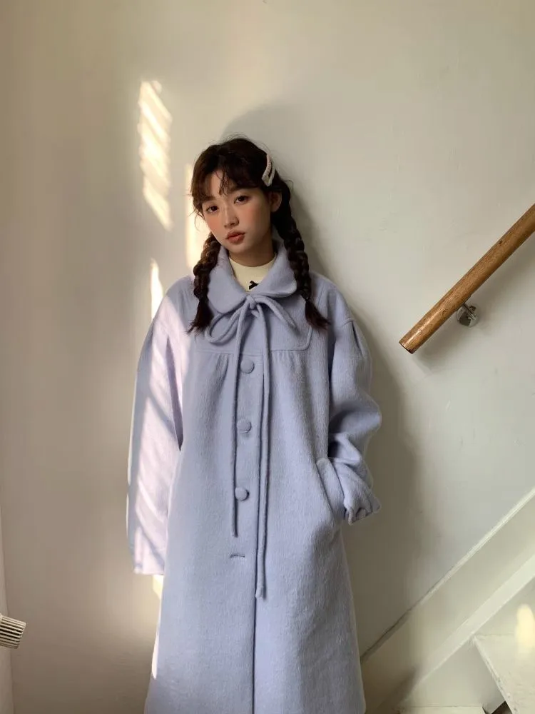 Aqua blue tweed coat【s0000005877】