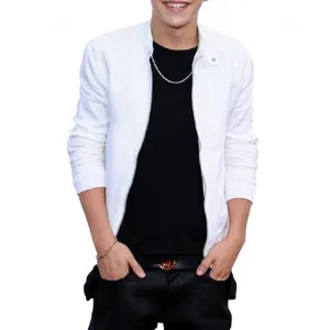 Austin Mahone White Leather Jacket