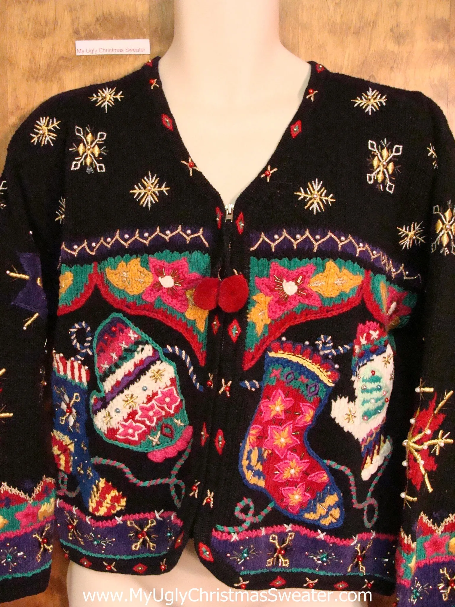 Bling Alert! 2sided Santa Ugly Christmas Sweater with Lights