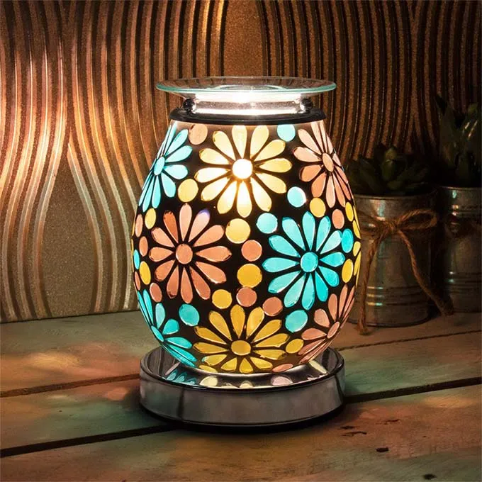 Blue Flower Mosaic Aroma Lamp