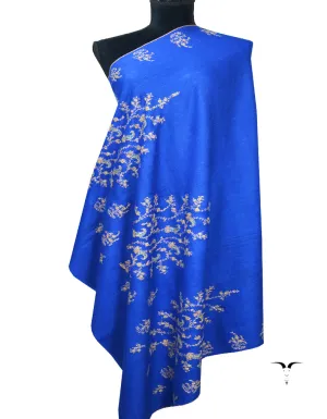 Blue Pashmina Shawl With Sozni Work 6818