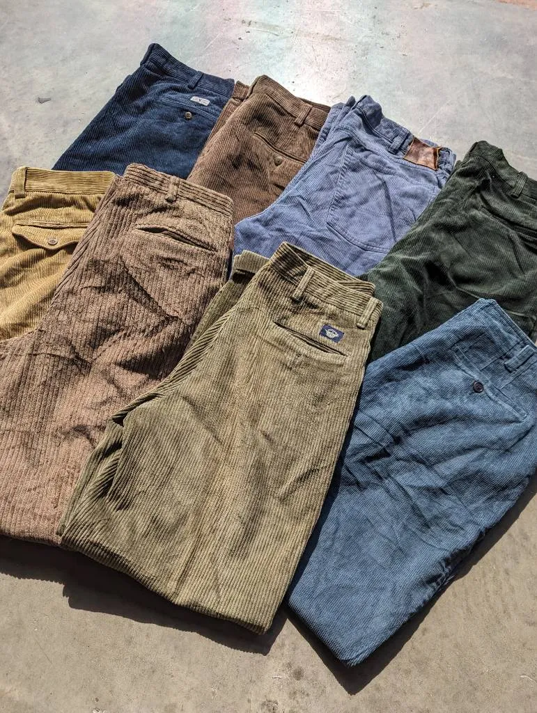 Branded Cord Corduroy Pants Trousers