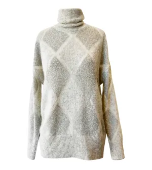 BRUNELLO CUCINELLI Pailette Argyle Turtleneck