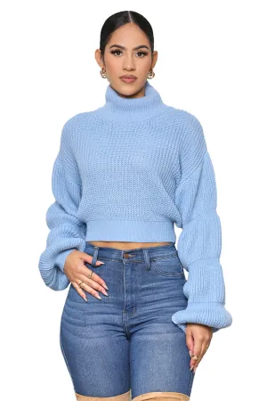 Burst Your Bubble Cropped Sweater (Blue)- FINAL SALE