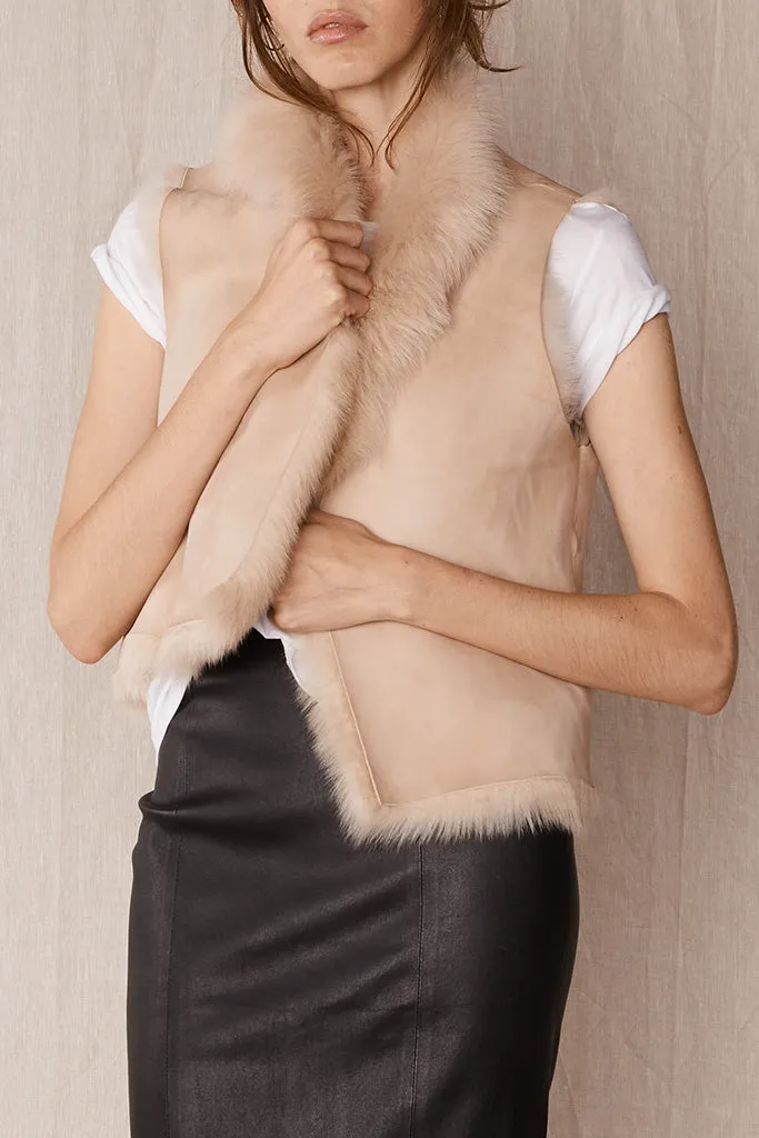 Bushwick Reversible Vest Blush Shearling - SAMPLE