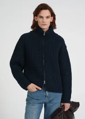 Chunky Heritage Wool Zip Cardigan