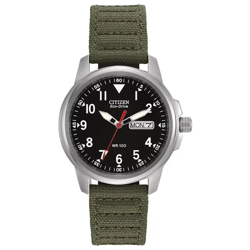 Citizen Eco Drive Military Green Watch BM8590-01E