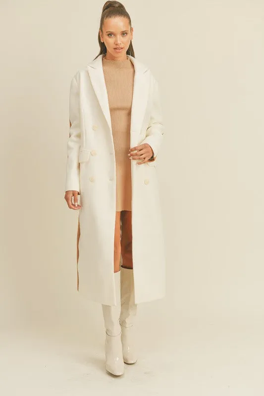 Double Standard Long Color Block Coat