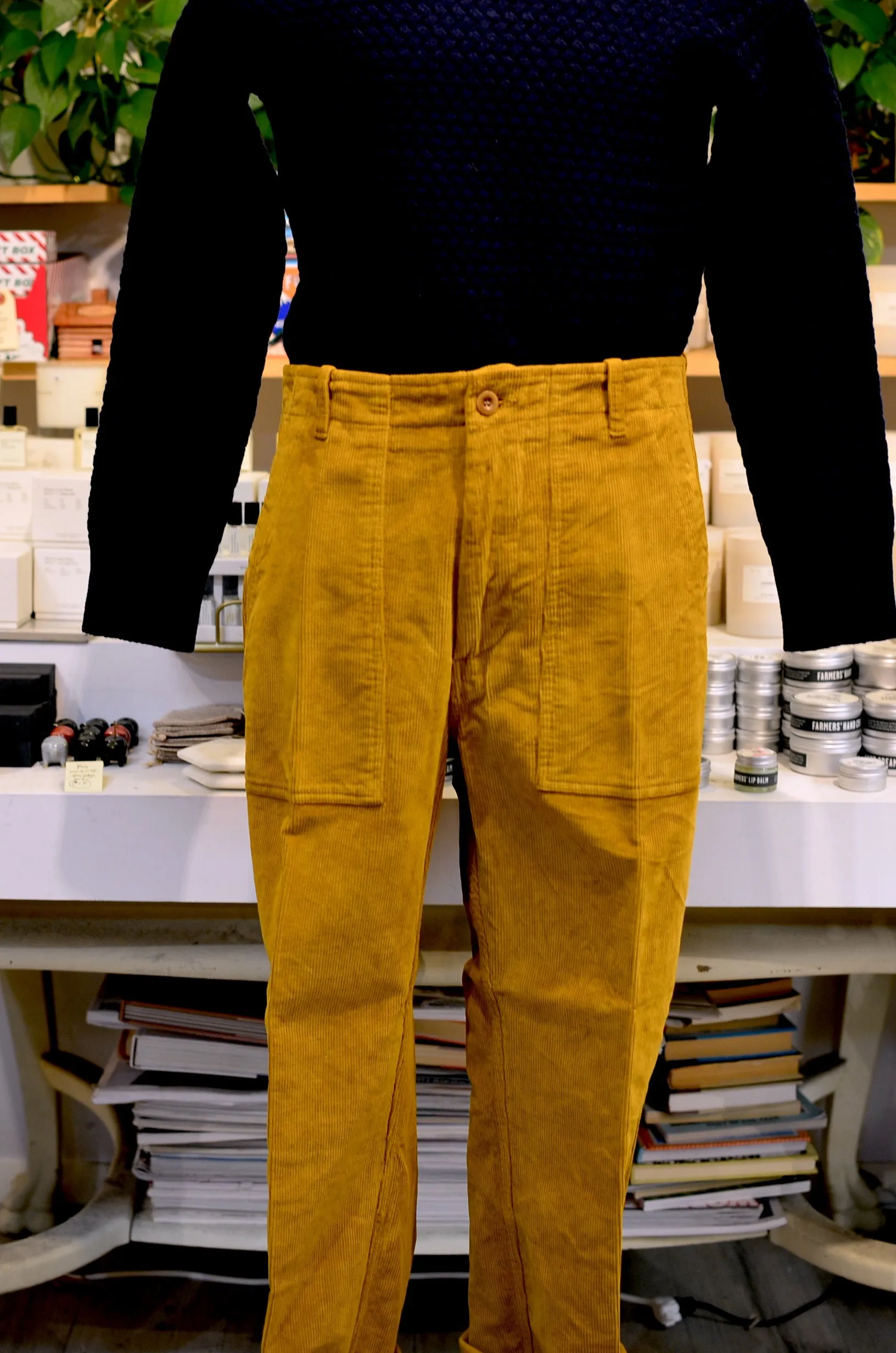 EAST HARBOUR SURPLUS - TEXAS CORDUROY FATIGUE PANTS (MUSTARD)