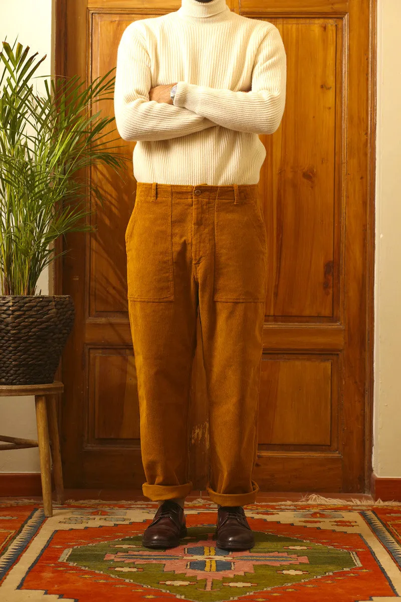 EAST HARBOUR SURPLUS - TEXAS CORDUROY FATIGUE PANTS (MUSTARD)