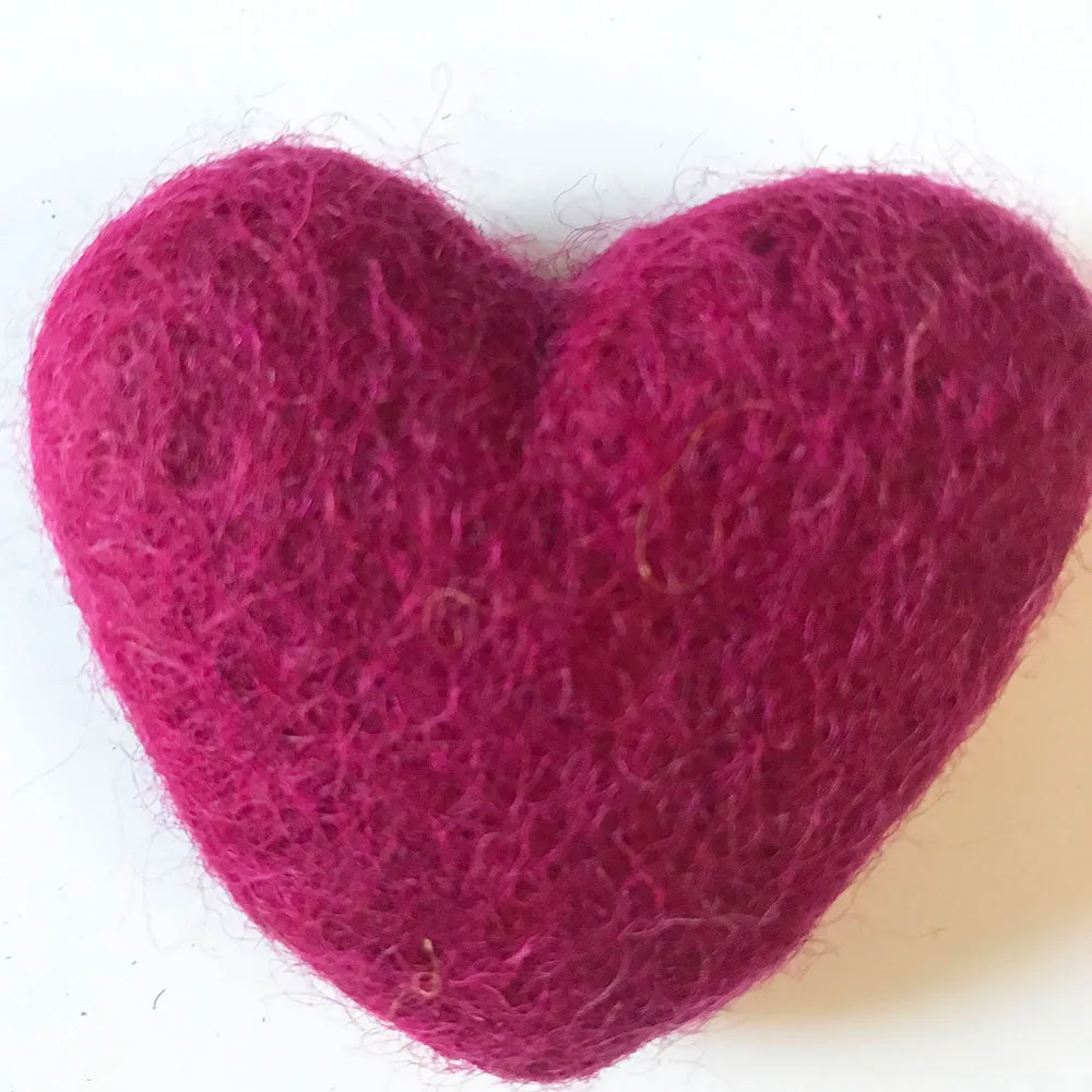 Felt Hearts Rose Red