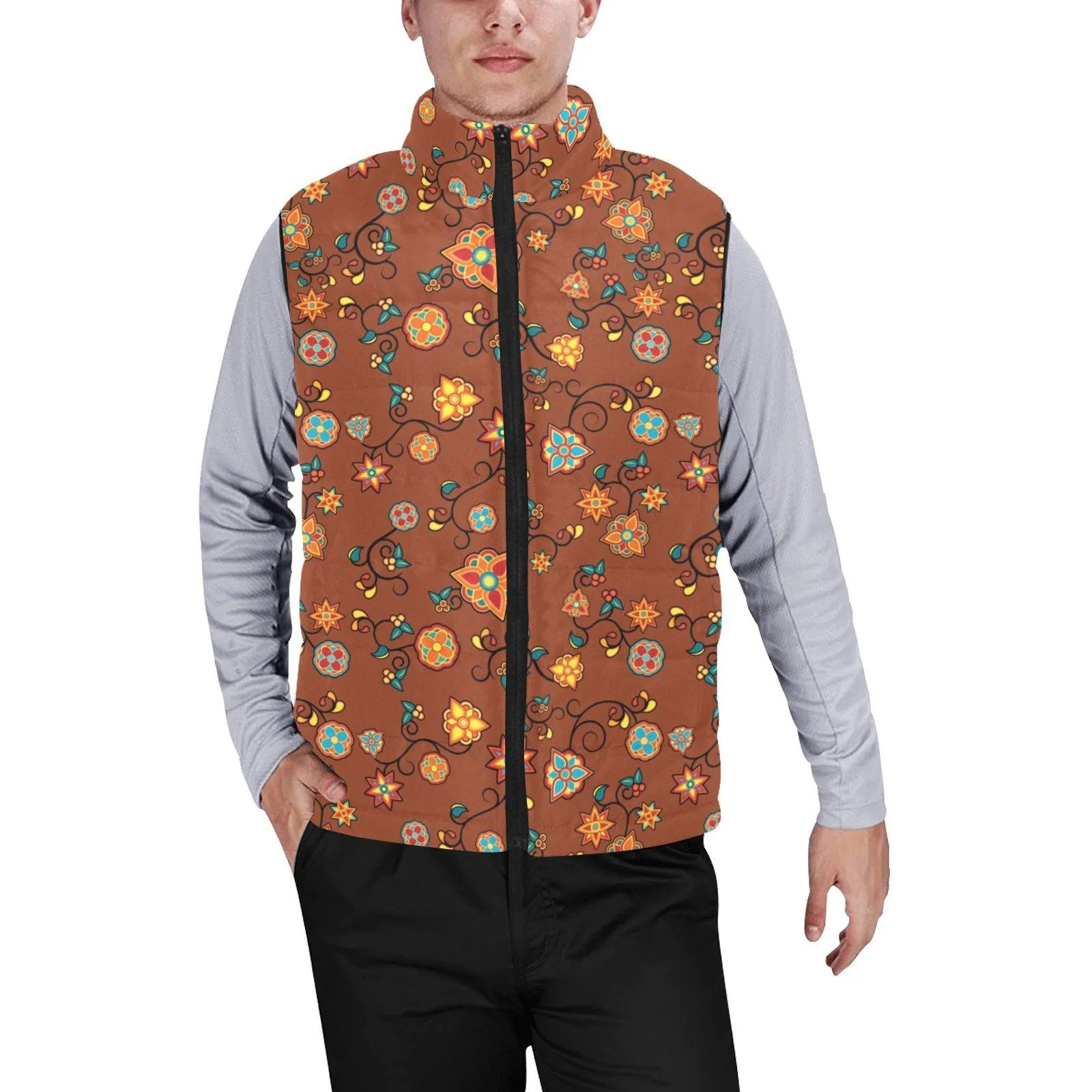 Fire Bloom Shade Men's Padded Vest Jacket