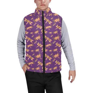 Gathering Yellow Purple Men's Padded Vest Jacket