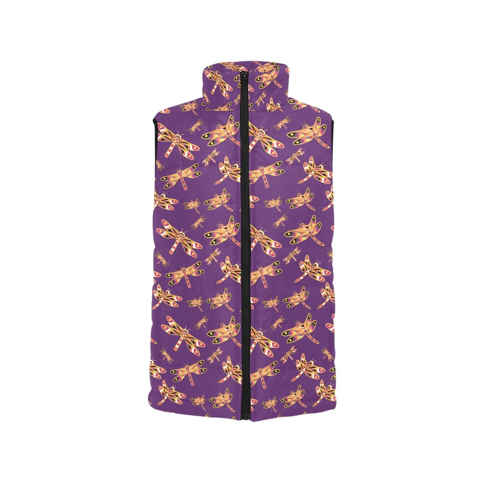 Gathering Yellow Purple Women's Padded Vest Jacket