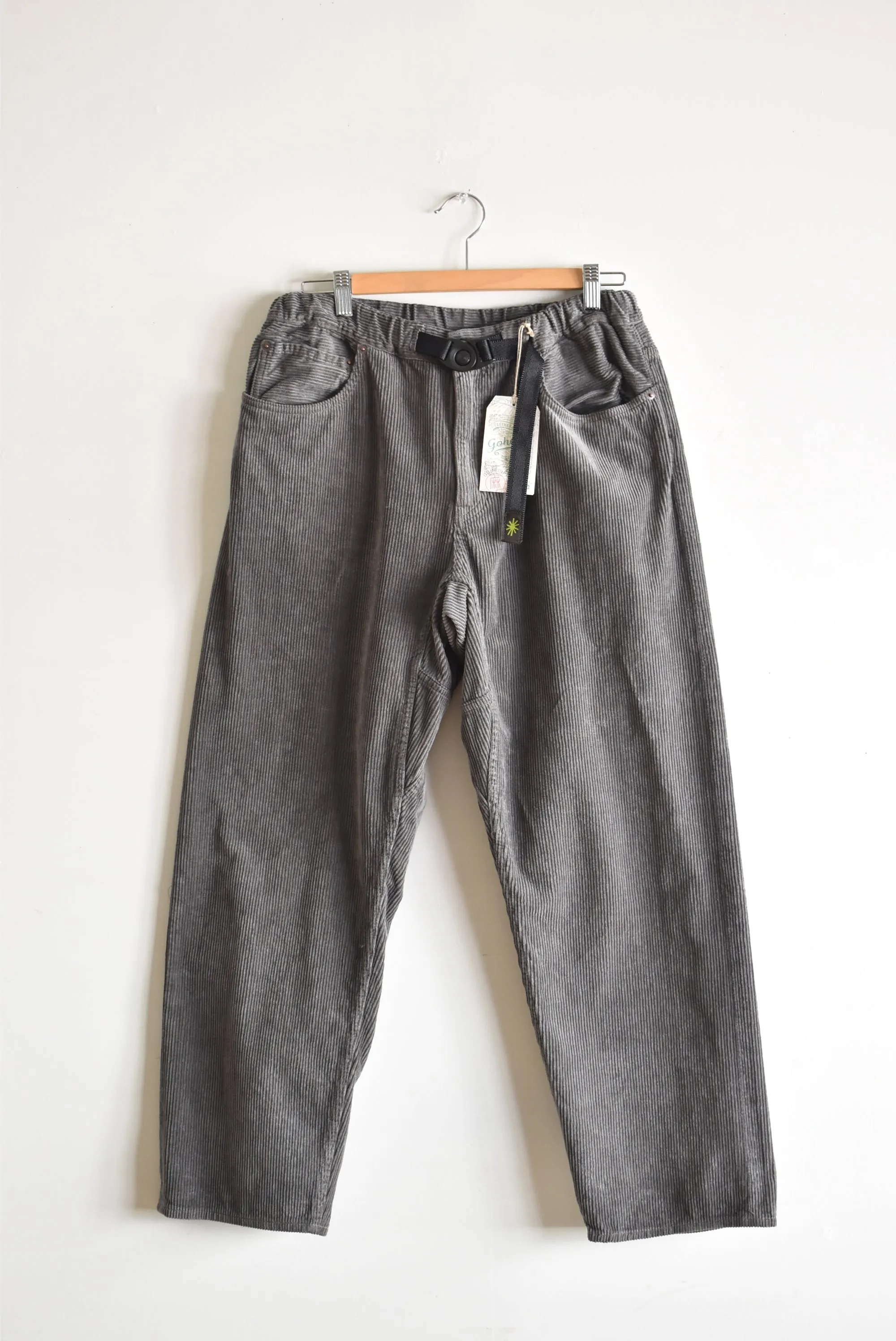 「GOHEMP」easy 5pk pants corduroy -charcoal smoke-