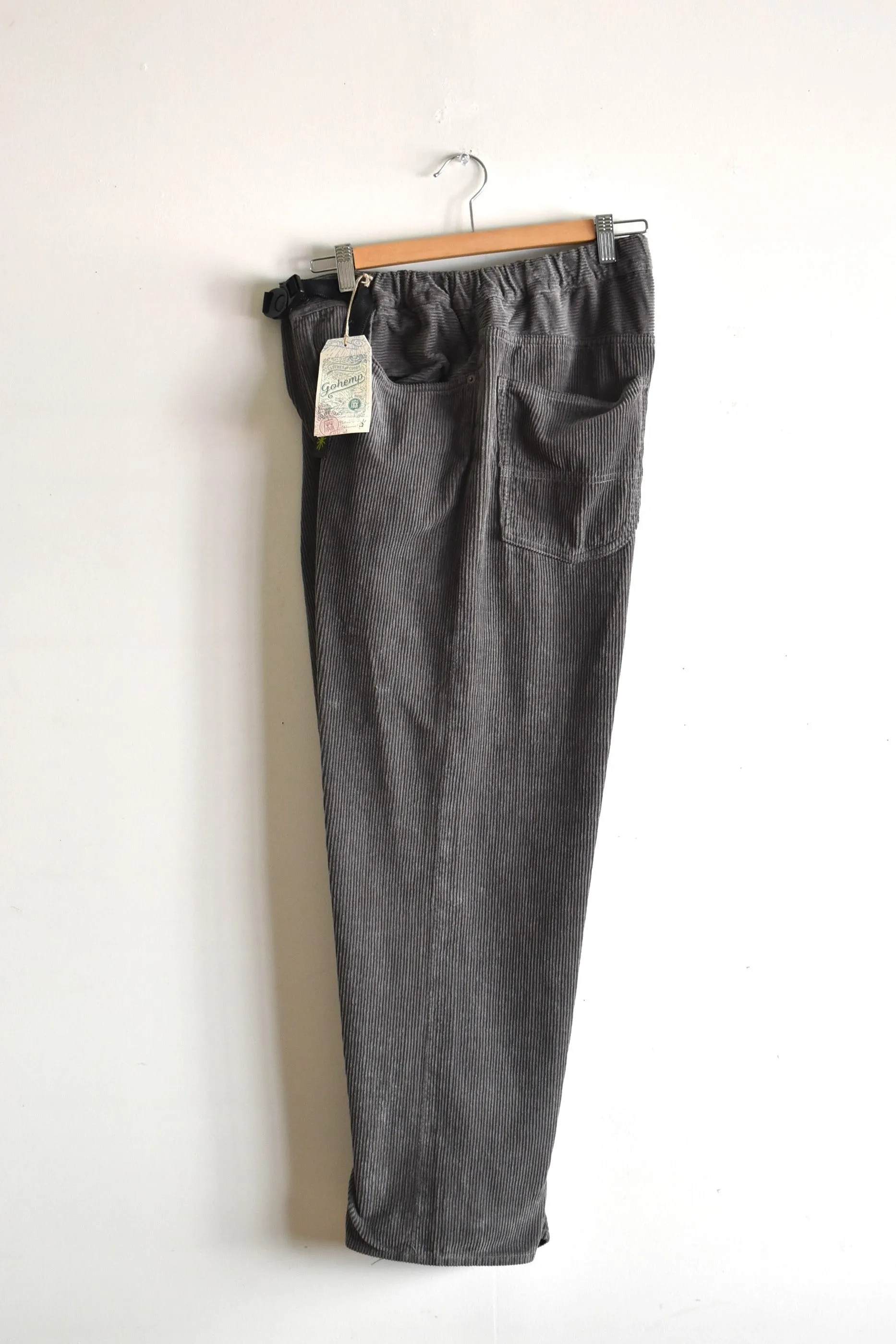 「GOHEMP」easy 5pk pants corduroy -charcoal smoke-