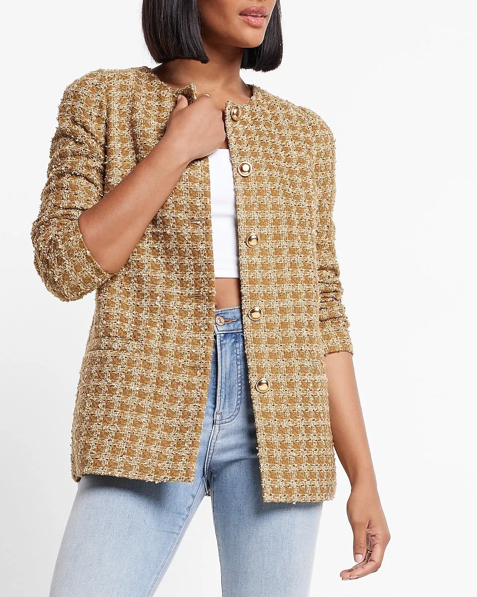 Gold Tweed Jacket in Gold