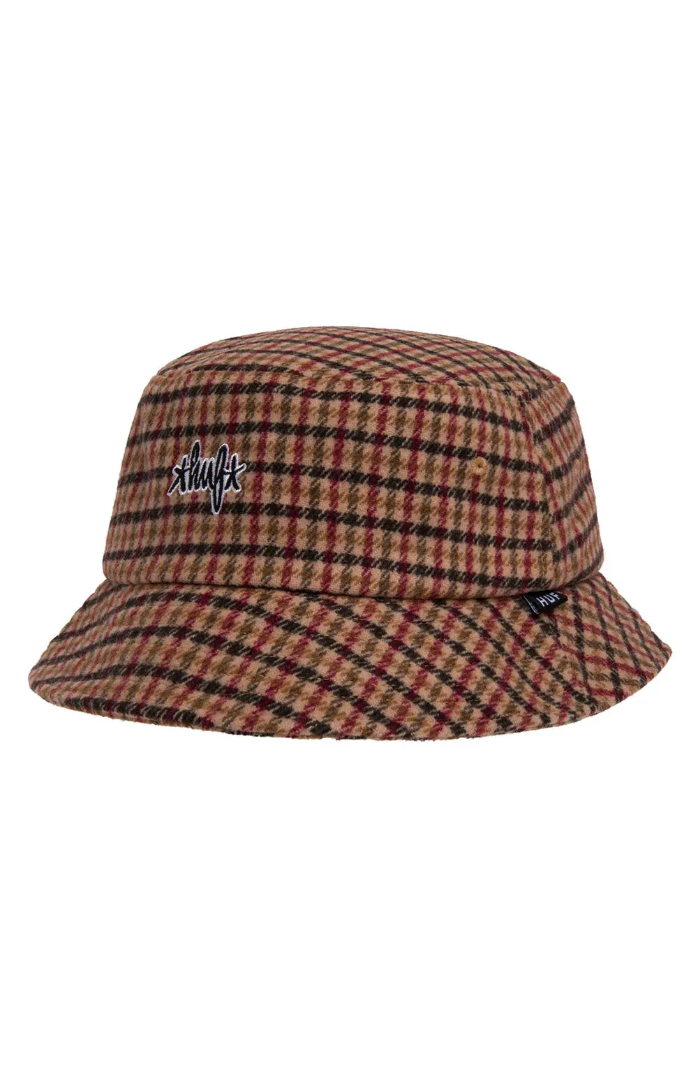 HUF Women's Houndstooth Tweed Bucket Hat - Brown