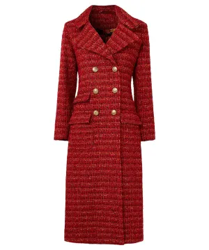 Joe Browns 16 Burnt Orange Maya Tweed Maxi Coat