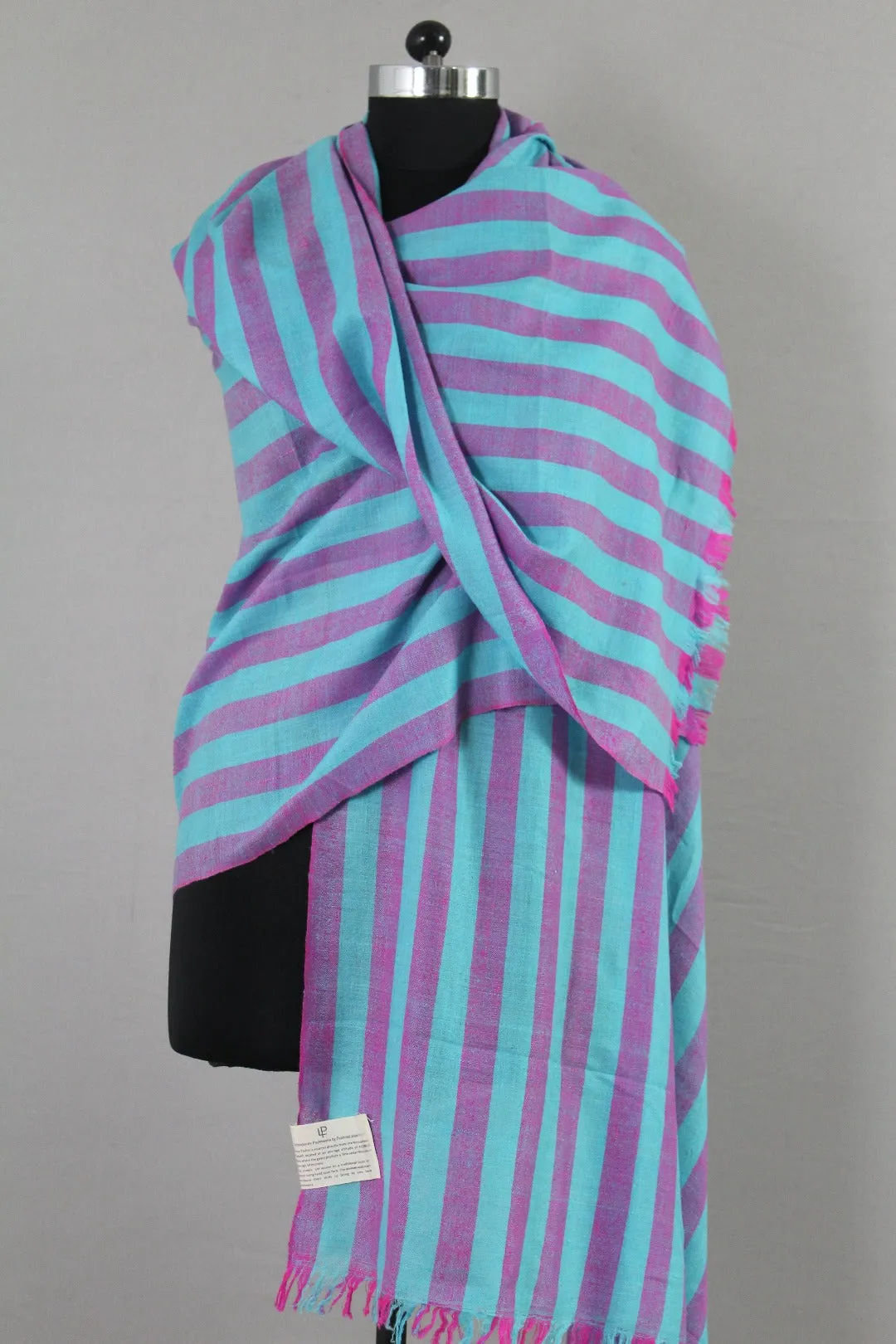 Karter Multi Coloured Strips Cashmere Shawl