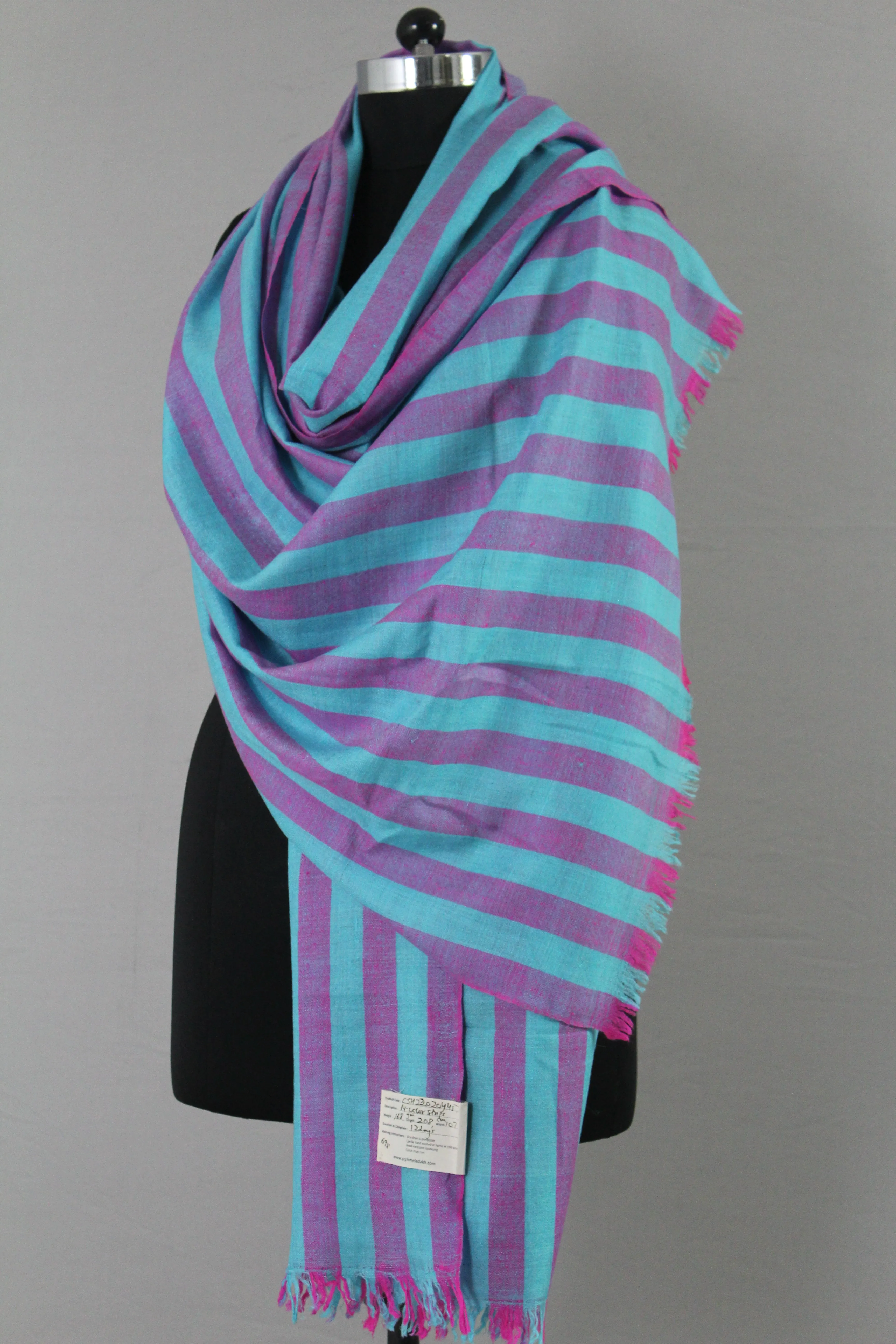 Karter Multi Coloured Strips Cashmere Shawl