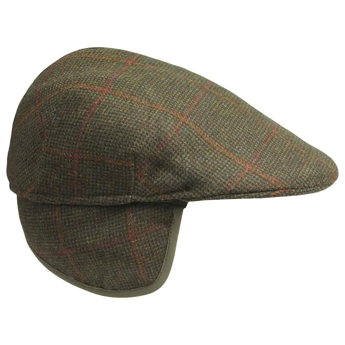 Laksen Hastings Tweed Ghillies Flat Cap W. Ear warmer