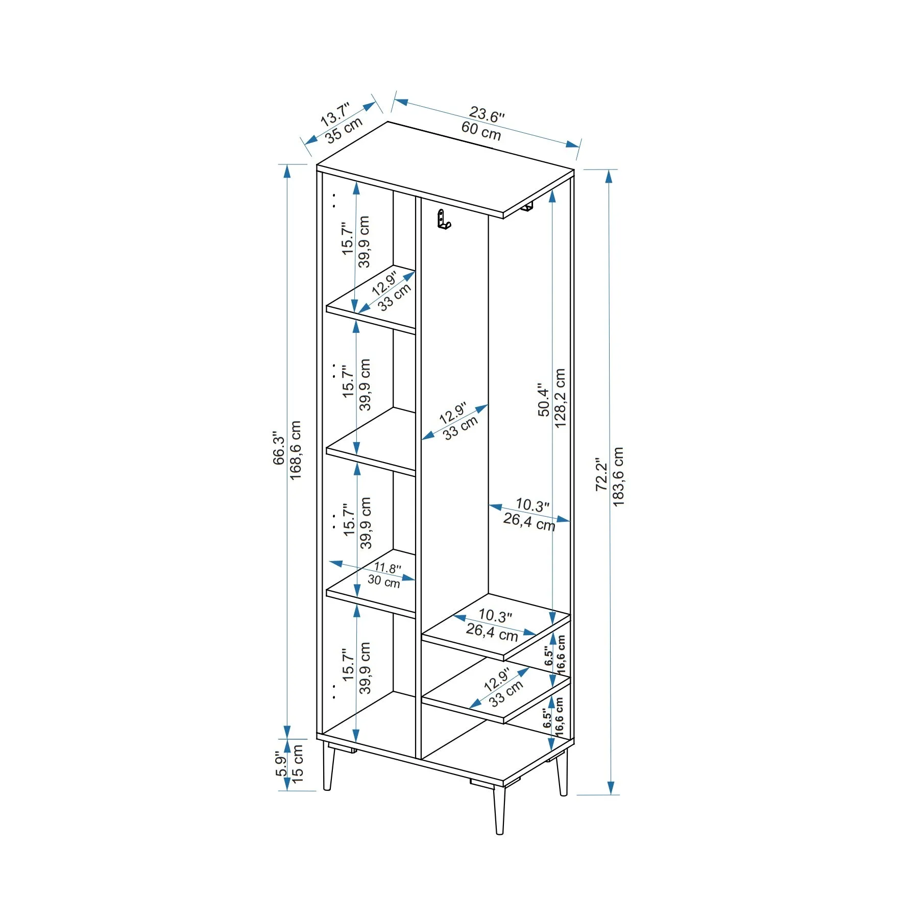 Leena Hallway Coat Rack with Cabinet and Shelves