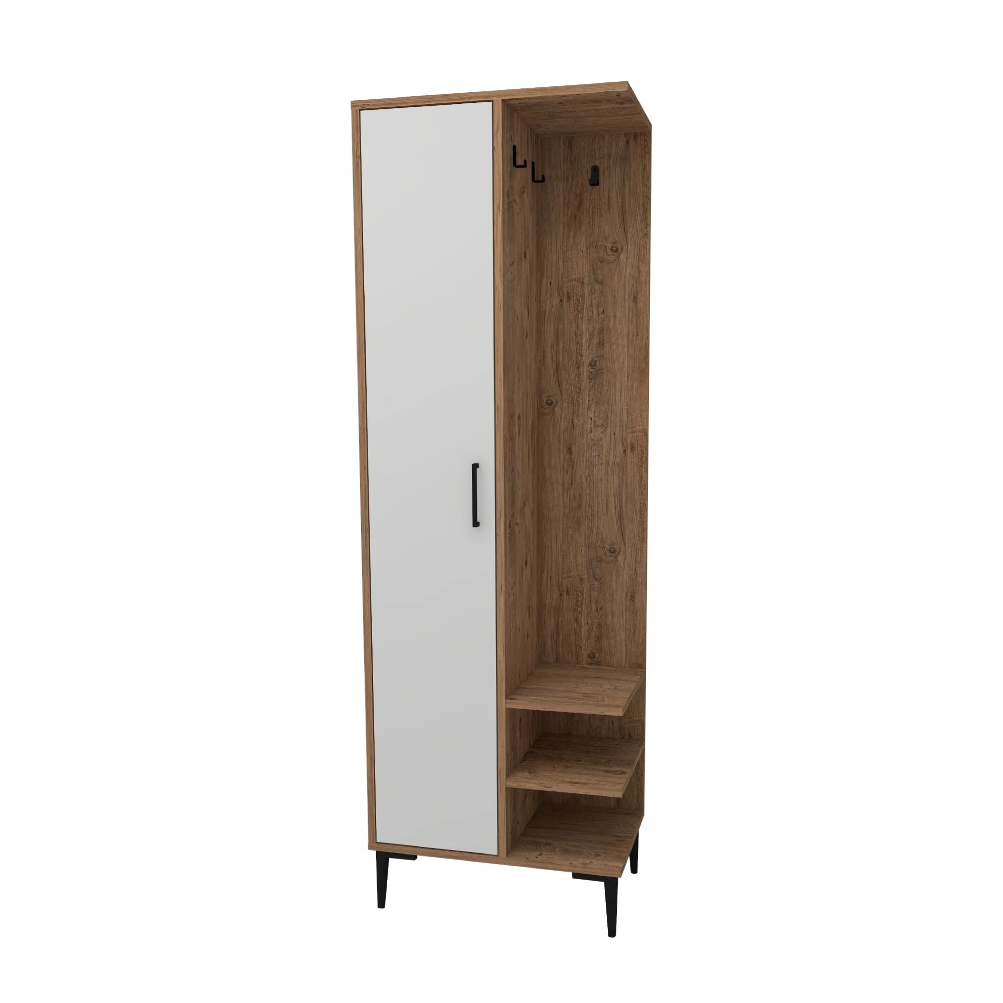 Leena Hallway Coat Rack with Cabinet and Shelves