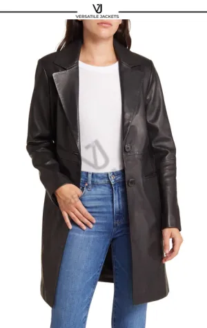 Longline Leather Coat