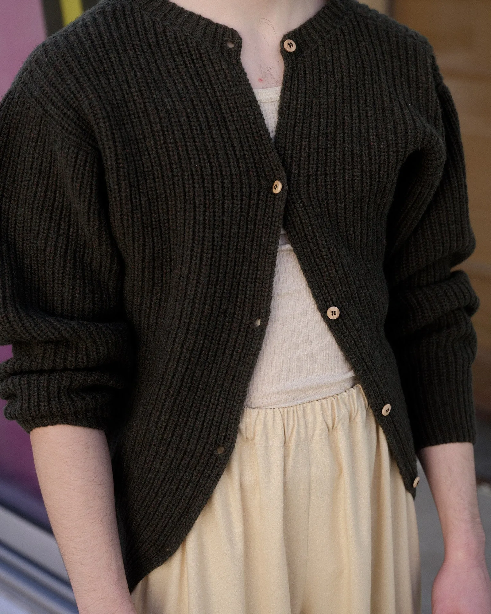 Mea Cardigan - Recycled Wool - Foret