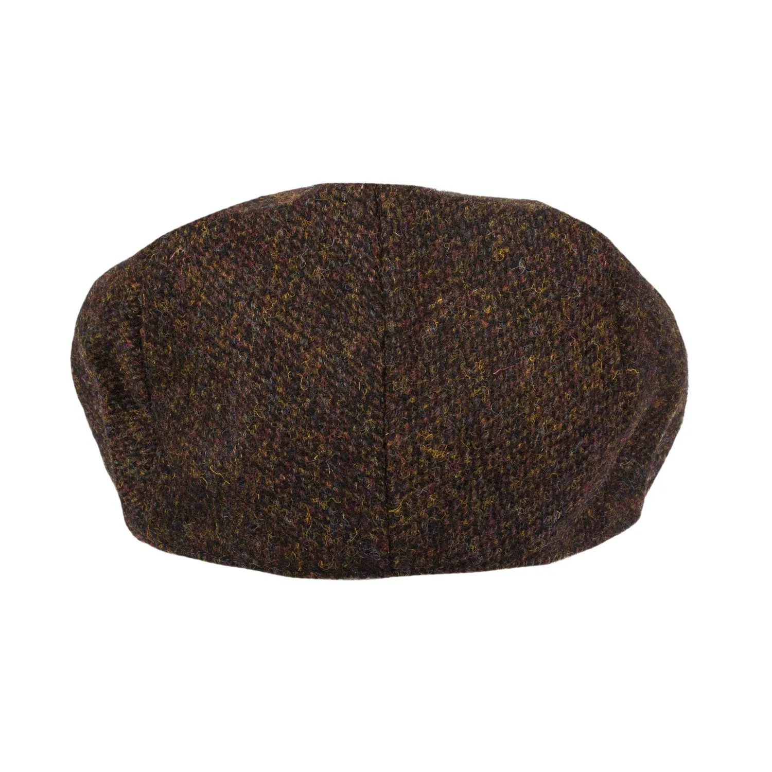 Men's Highland Harris Tweed Flat Cap Brown Barleycorn