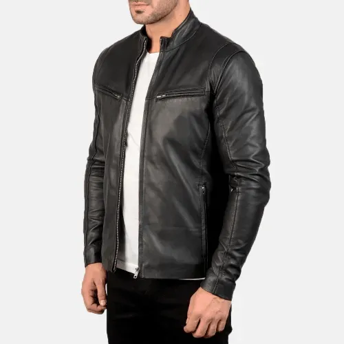 Mens Stylish Black Leather Jacket