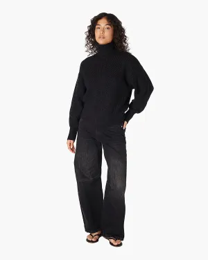 Merino Knit Turtleneck - Black