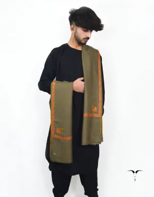 Natural Brown Pashmina Shawl With Sozni 5683