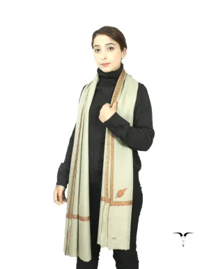 Natural Pashmina Shawl With Sozni Work 5777