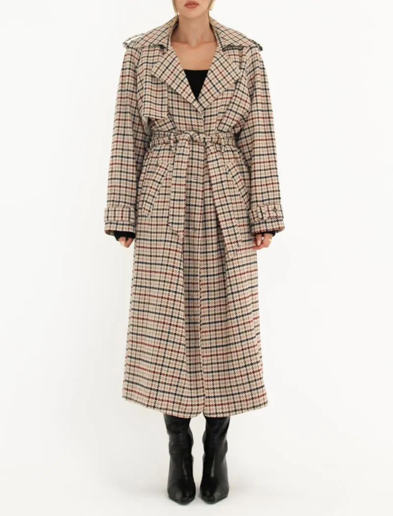 Notting Hill Trench | Newbury Plaid Tweed