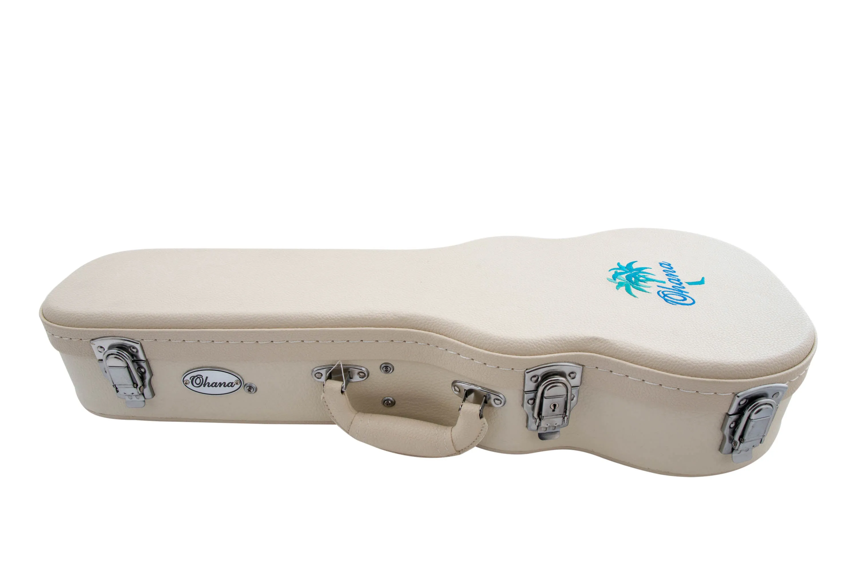 Ohana WEM-24 White Concert Ukulele Hardshell Case