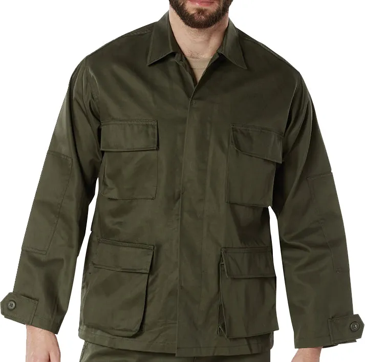 Olive Drab - Military BDU Shirt - Polyester Cotton Twill