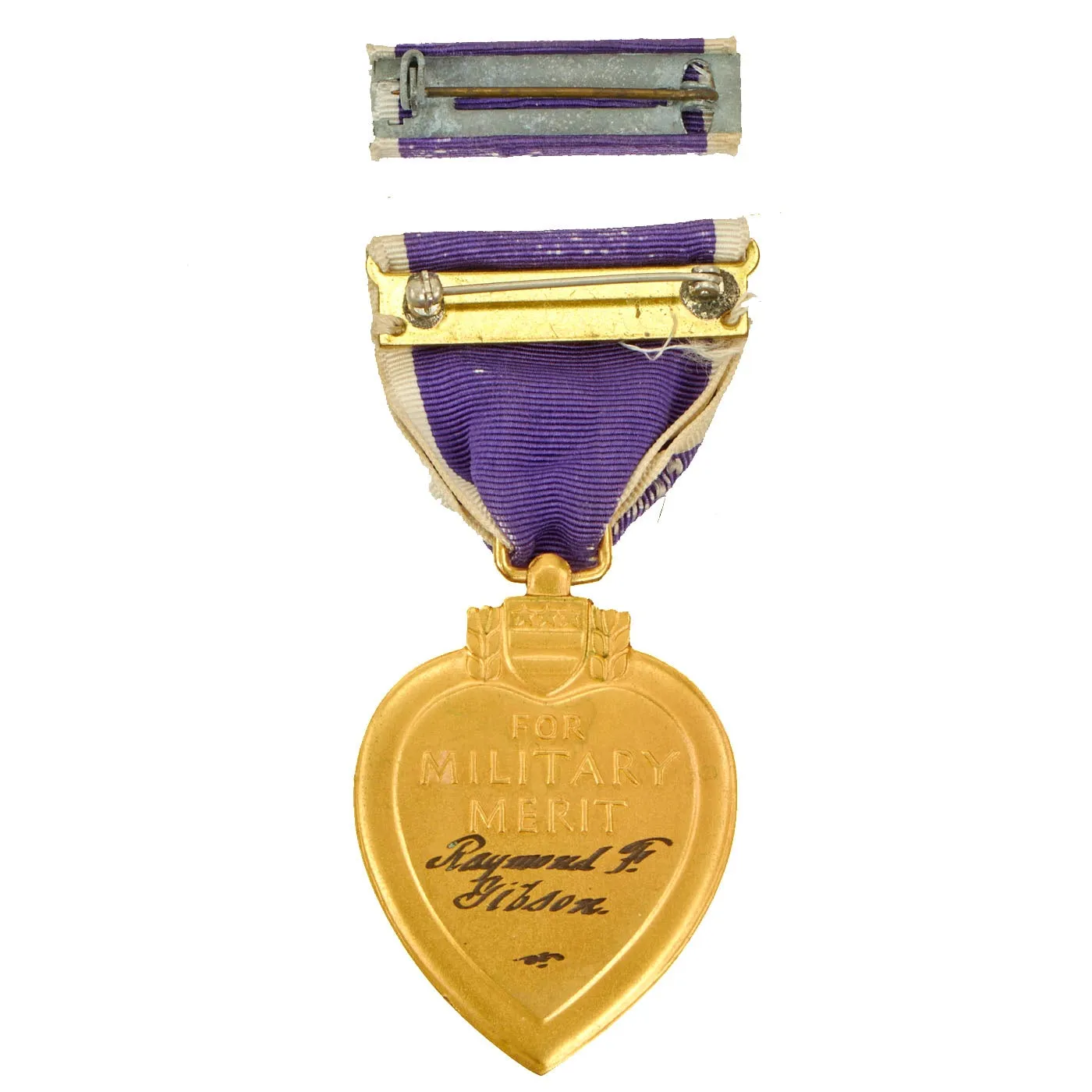 Original U.S. WWII Engraved Named Purple Heart Medal