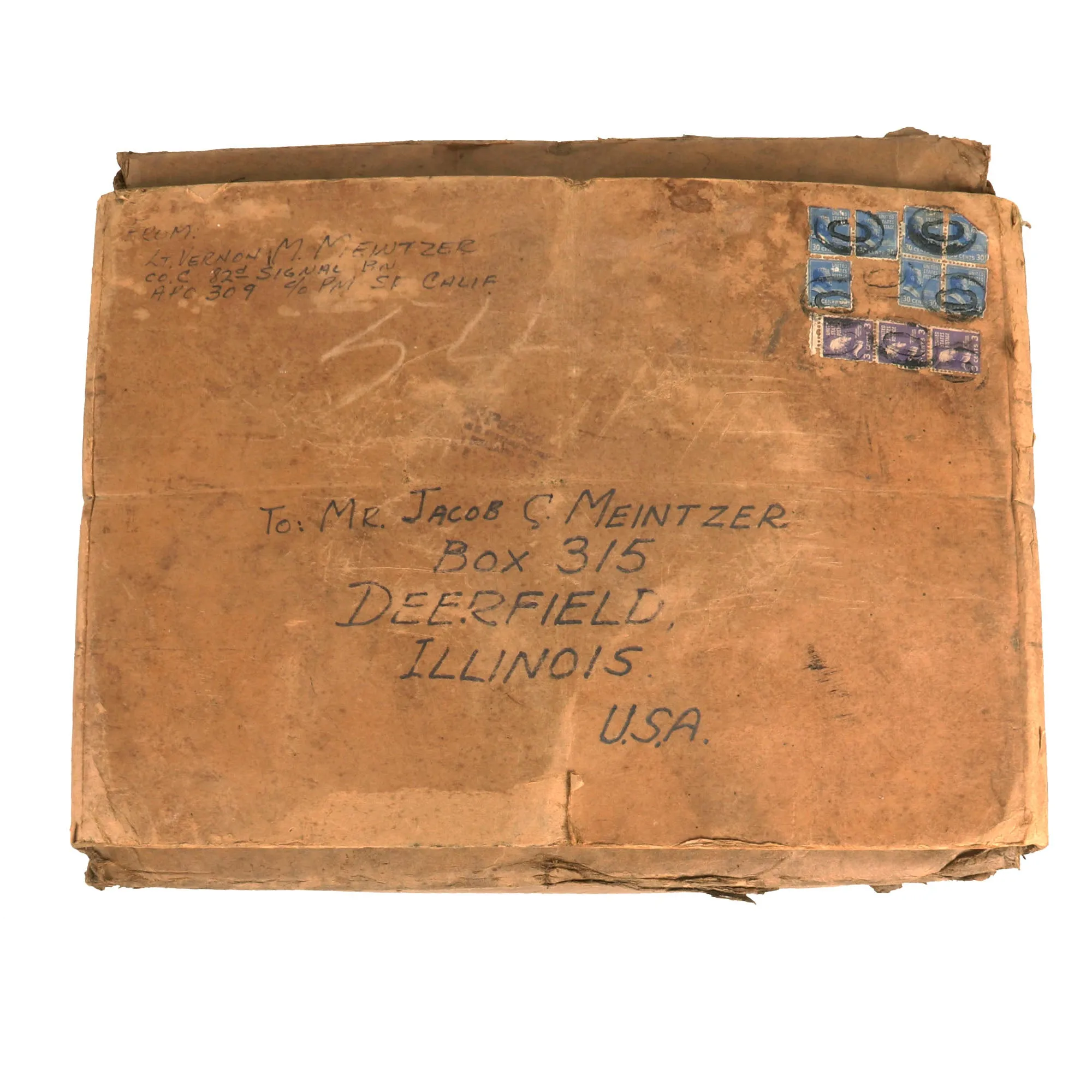 Original U.S. WWII Imperial Japanese Army Cold Weather Gear Bringback Featuring Winter Coat, Boots and Gloves With Paperwork - Sent Home by Lt Vernon M. Meintzer, 82nd Signal BN