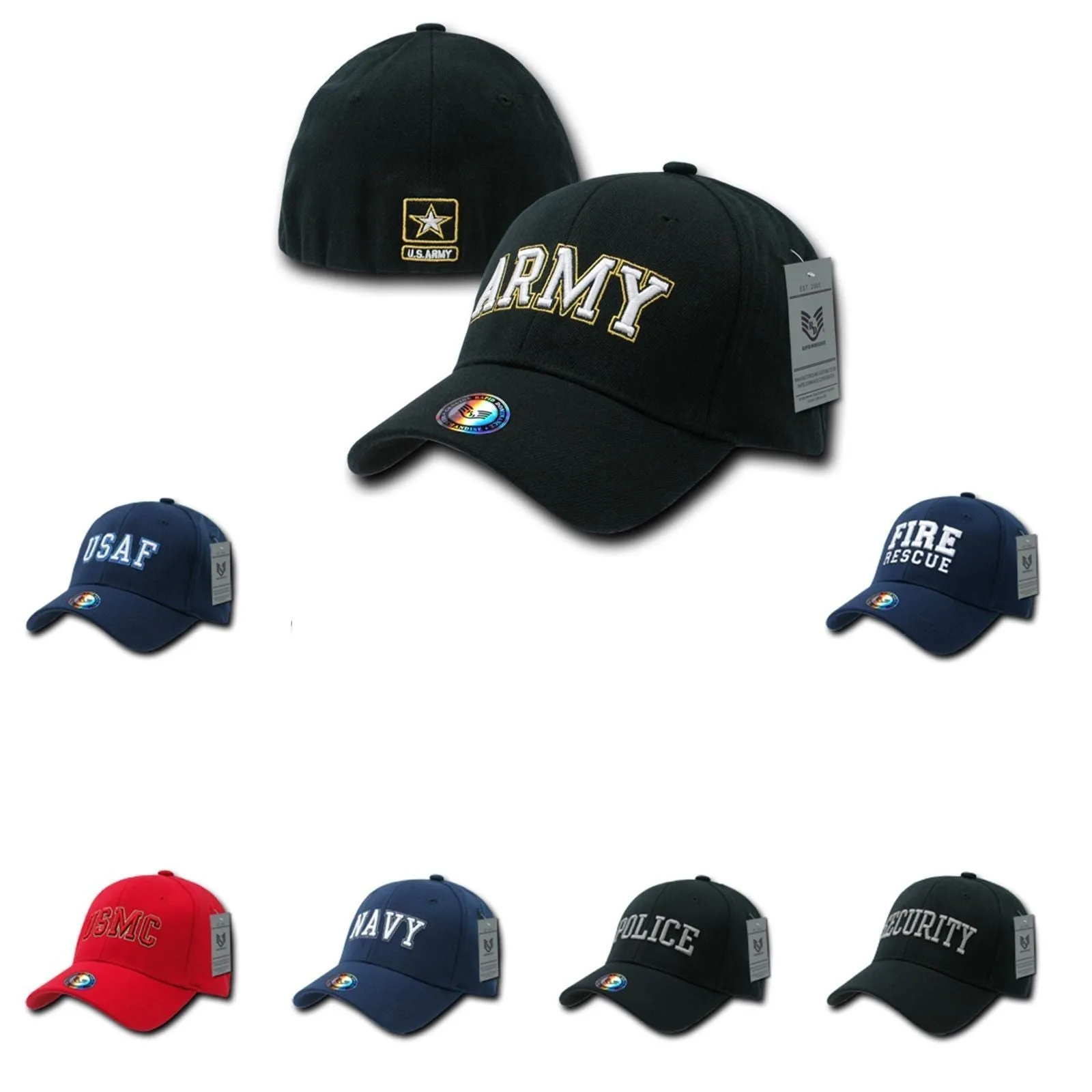 Rapid Dominance 1 Dozen Military Law Enforcement Flex Fit Baseball Caps Hats Wholesale Lots!