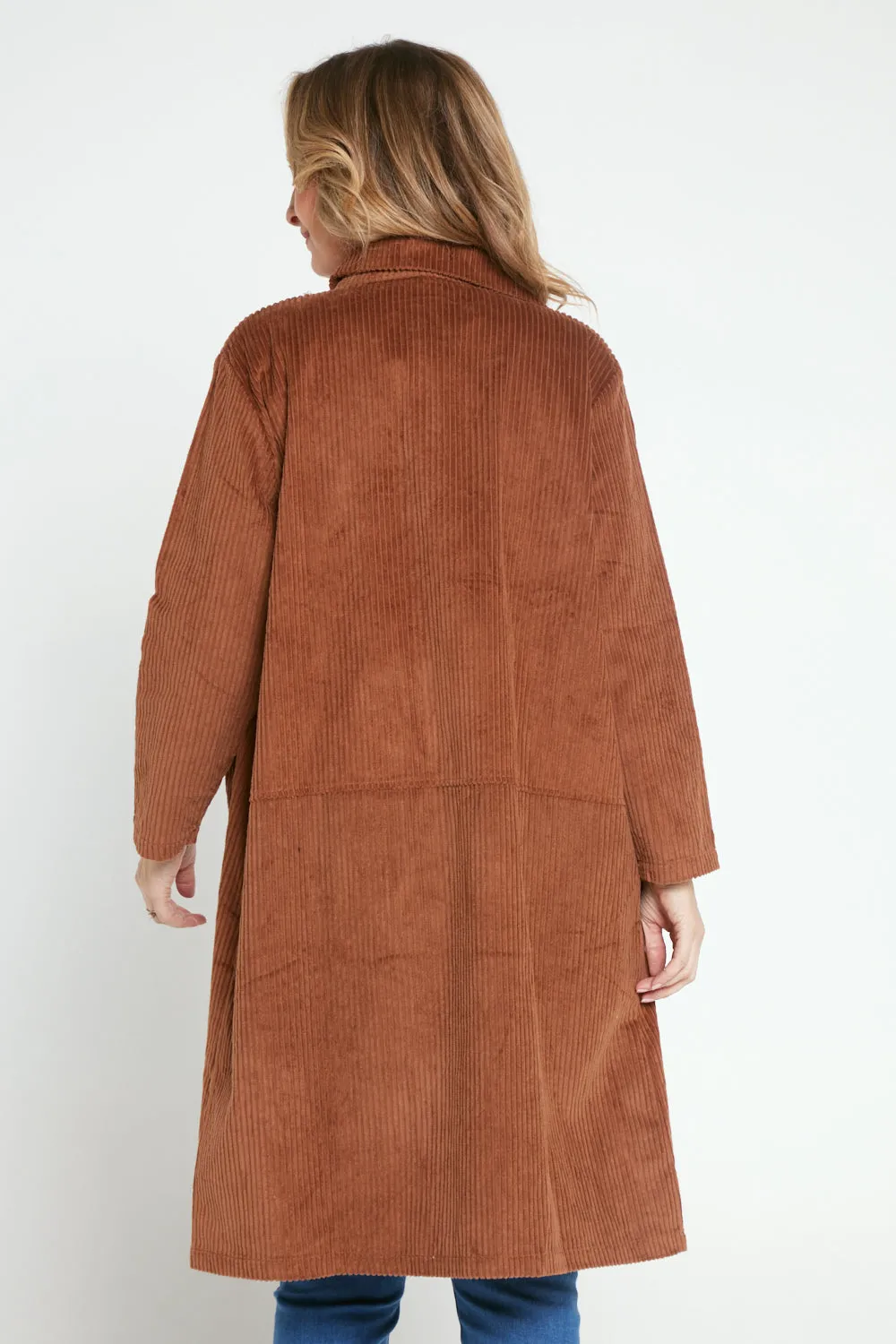 Rebecca Corduroy Shacket - Brown