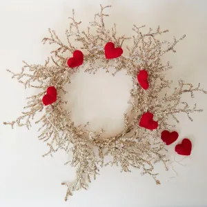 Red Felt Hearts Garland