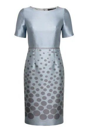 Silver/Sky Dress with Graduated Dots - Angie