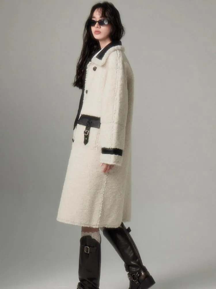 Soft lambswool pelt two-wear tweed coat【s0000004887】