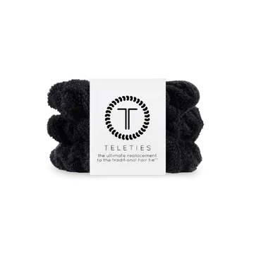 Teleties Terry Cloth Scrunchies - Large Band Pack of 3 - Jet Black