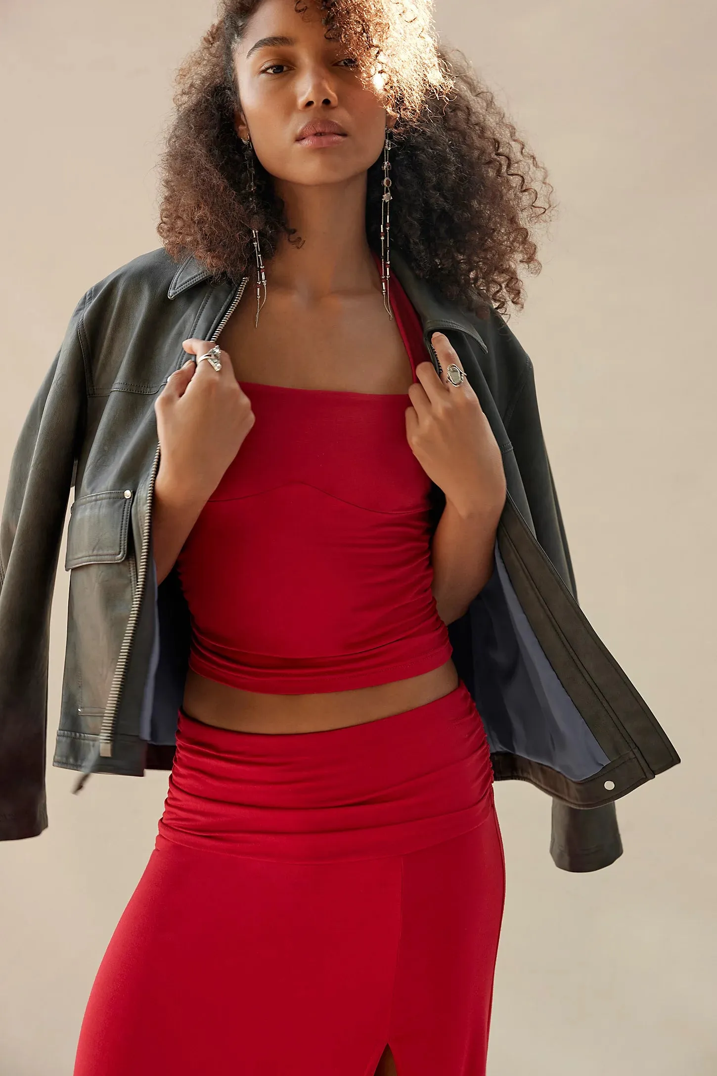 The Blair Vegan Leather Jacket by Free People - Charcoal