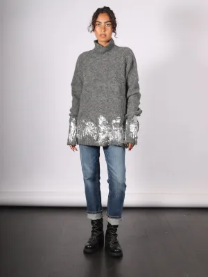 Turtleneck Sweater in Charcoal & Foil by Amano by Lorena Laing